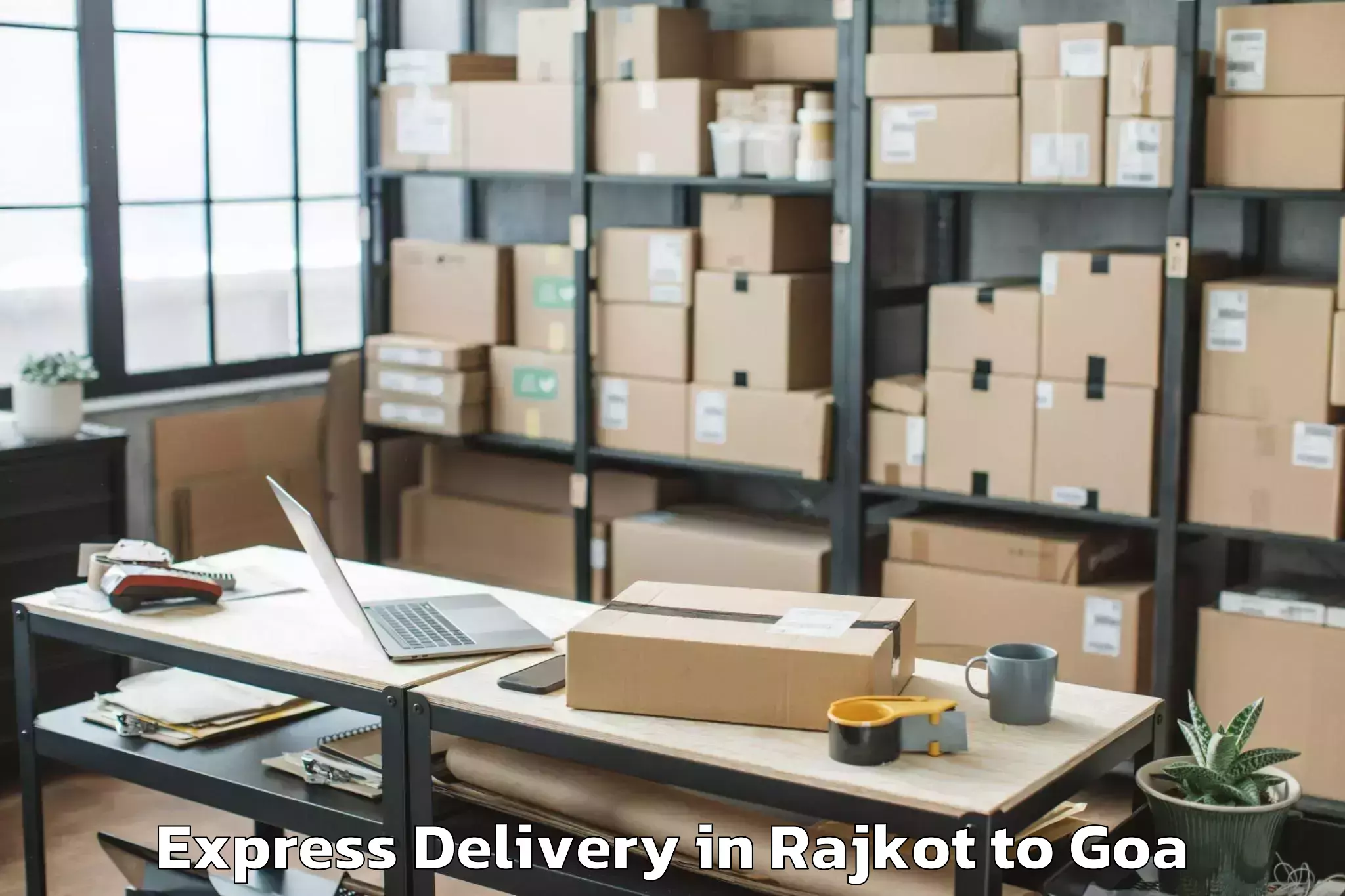 Book Rajkot to Bambolim Express Delivery